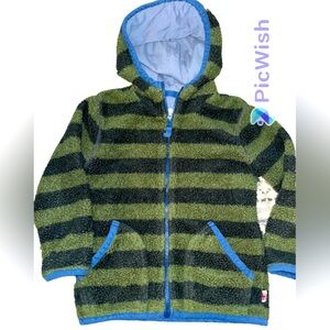 Mini Boden Cozy striped Fleece Jacket Size 5/6
